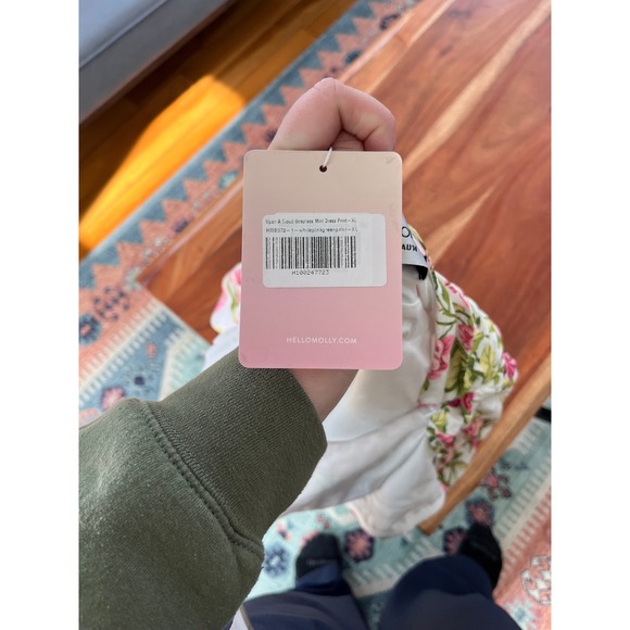 Hello Molly Upon A Cloud Strapless Mini Dress Floral Pink White XL NWT HM8072-1 - Picture 6 of 9